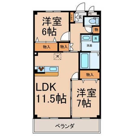 コーポ椿５の物件間取画像